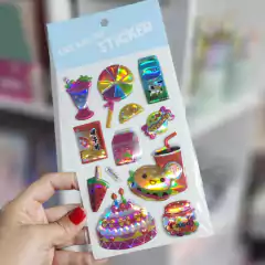Stickers 3D Holograficos Kawaii FED
