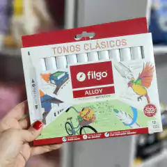 Marcadores Dos Puntas Alloy Clásicos x 12 Filgo
