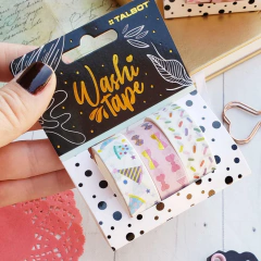 Washi Tape x 3 Diseño "Feliz Cumple" Talbot 5111 - comprar online