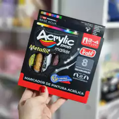Marcadores x 8 Pintura Acrilica Metalizados Trabi 34091