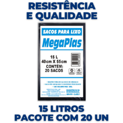 Saco Para Lixo 15 Litros Preto 20 Unidades - comprar online