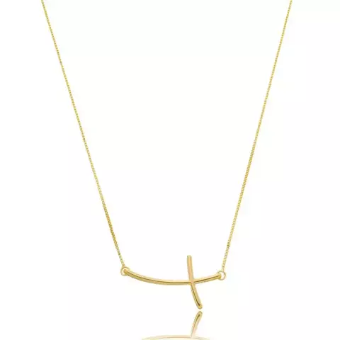 Colar Cruz Slim lisa horizontal