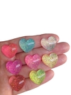 Aplique coração glitter - 8 unidades (1 de cada igual a foto)