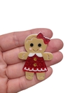 Aplique Biscoito natalino vermelho acrílico - 1 unidade