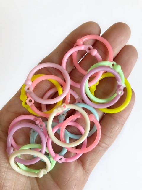 Argola plástica colorida 2,5cm - 10 unidades