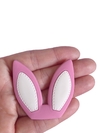 Aplique orelha de coelho rosa emborrachada - 1 unidade