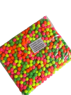 Pompom 1cm colorido neon - 01 pacote com 1000 unidades