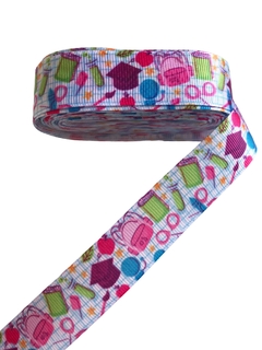 Fita gorgurão estampada escolar 22mm - 1 metro - comprar online