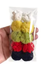 Pompom de malha 2,5cm sortido - 10 unidades