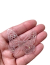 Aplique borboleta transparente glitter emborrachada - 1 unidade