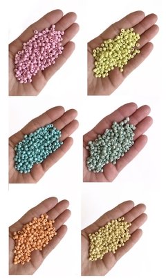 Miçanga de vidro 4mm (6/0) - 50 gramas