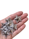 Aplique mini estrela prata - 10 unidades