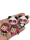 Aplique Luluca e Panda emborrachado - 4 unidades (1 de cada modelo)