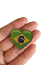 Aplique coração Brasil - 1 unidade