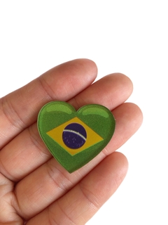 Aplique coração Brasil - 1 unidade