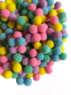 Pompom 10mm colorido - 200 unidades