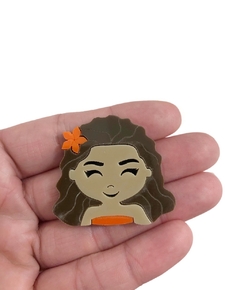 Aplique princesa Moana rostinho acrílico - 1 unidade
