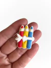 Aplique lápis colorido emborrachado - 1 unidade