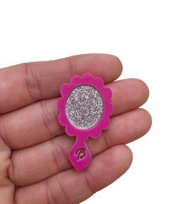 Aplique espelho glitter Barbie acrílico - 1 unidade - comprar online