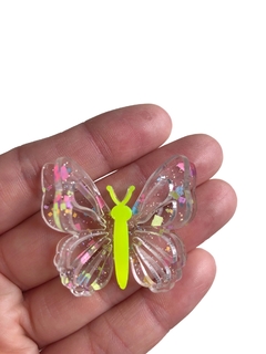 Aplique borboleta dupla 3D acrílico - 1 unidade - Hello Apliques