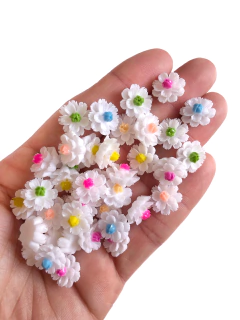 Aplique mini flor sortidas - 10 unidades
