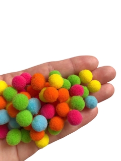 Pompom 1cm sortido cores verão - 100 unidades