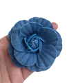 Aplique flor jeans G - 1 unidade