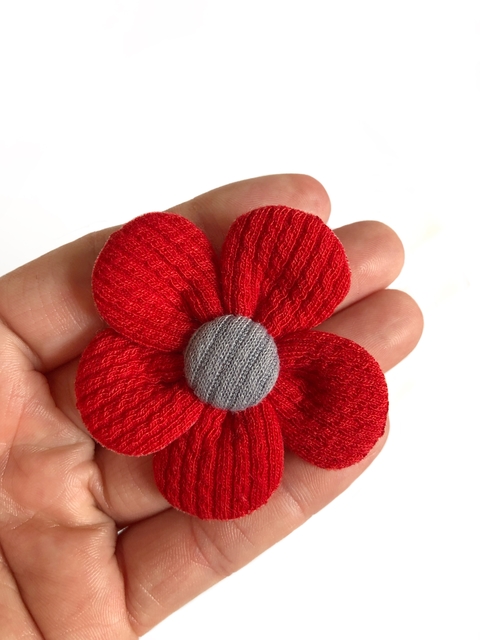 Aplique flor vermelha - 1 unidade