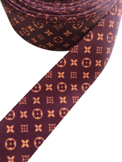 Fita gorgurão estampada louis vuitton 38mm - 2 metros