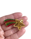 Aplique estrela cadente natal acrílico - 1 unidade