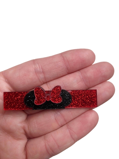 Aplique para hair clips orelhinha Minnie (6cm) acrílico - 1 unidade