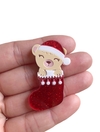 Aplique urso na meia acrílico - 1 unidade