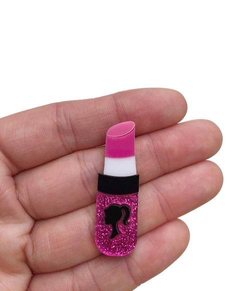 Aplique batom Barbie acrílico - 1 unidade