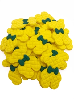 Aplique ursinho emborrachado amarelo - 1 unidade