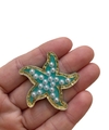 Aplique estrela do mar com pérolas acrílico - 1 unidade