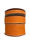 Fita pespontada sinimbu laranja com branco - 10 metros - comprar online