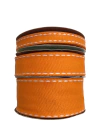 Fita pespontada sinimbu laranja com branco - 10 metros - comprar online