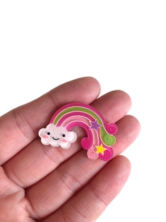 Aplique arco-íris rosa - 1 unidade