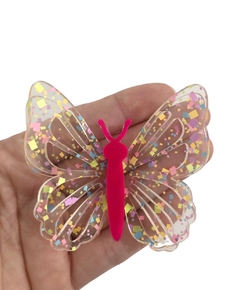 Aplique borboleta 3D acrílico grande - 1 unidade