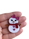 Aplique boneca de neve acrílico - 1 unidade