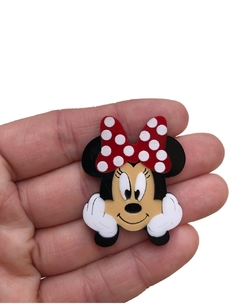 Aplique Minnie laço vermelho acrílico - 1 unidade