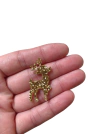 Aplique mini rena dourada glitter - 1 unidade
