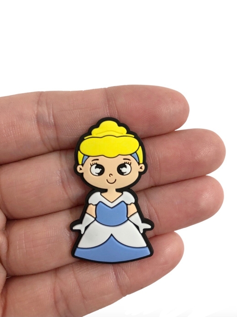 Aplique princesa Cinderela corpinho emborrachada - 1 unidade