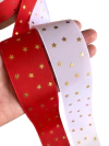 Fita gorgurão com estrelinha dourada 38mm