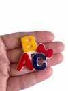 Aplique abc colorido acrílico - 1 unidade