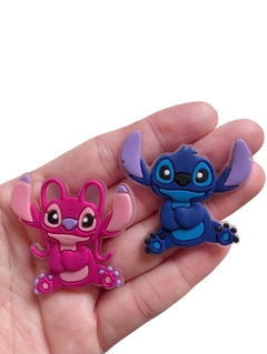 Aplique Stitch e Angel emborrachado - 1 unidade