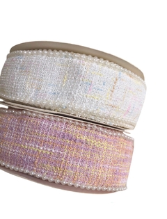 Fita tweed com pérola - 2 metros