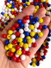 Conta 8mm cores escolar - 50 gramas