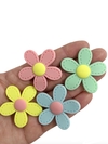 aplique flor candy pespontada emborrachada - 4 unidades (1 de cada cor)