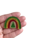 Aplique arco-íris natal acrílico - 1 unidade